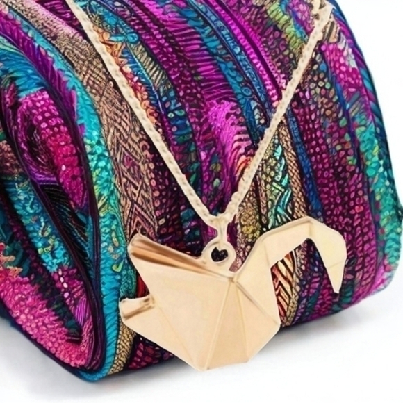 Anthropologie Paper Crane Necklace